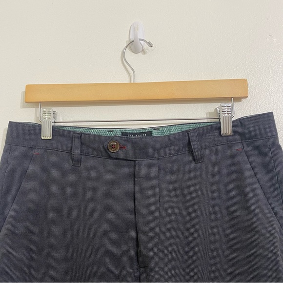 Ted Baker Londen Mens Regular Fit Dress Pants 32R Blue Gray Business Career - Picture 3 of 9